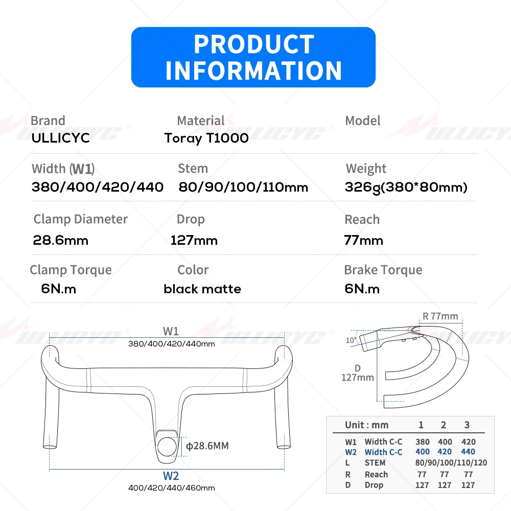 No Logo Road Bike Full Carbon Fiber Internal Cable Integrated Bicycle Handlebar Cockpit For 360mm-380mm With Mount Spacers