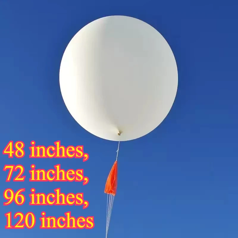 48/72/96/120 Inch 300g Giant White Weather Balloon 3-3.5m Inflatable Flying Balloon for Outdoor Event & Large Celebration
