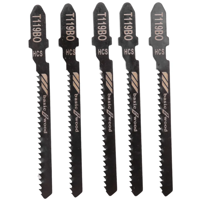 ABMI-80-Piece T119BO 12 TPI Assorted T-Shank Scrolling Jig Saw Blades Set For Precision Cutting Wood,