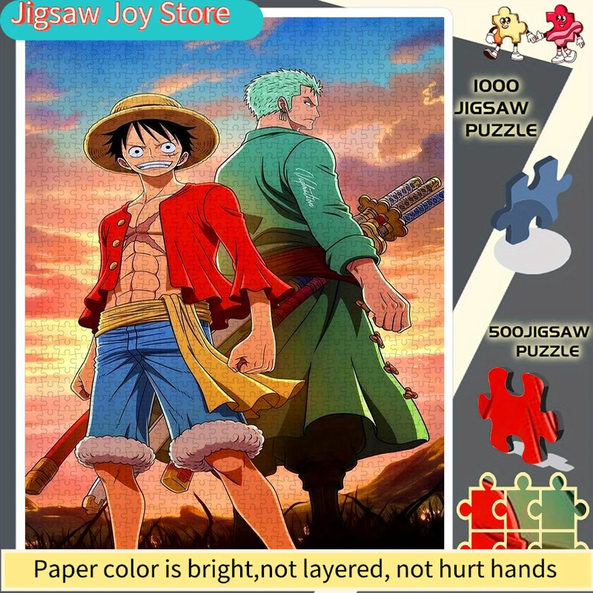 

Jigsaw Puzzle, Paper Jigsaw Puzzle, Jigsaw Puzzle, Adult Jigsaw Puzzle, Large Jigsaw Puzzle, Luffy Zoro Sunset 1pc Is Suitable