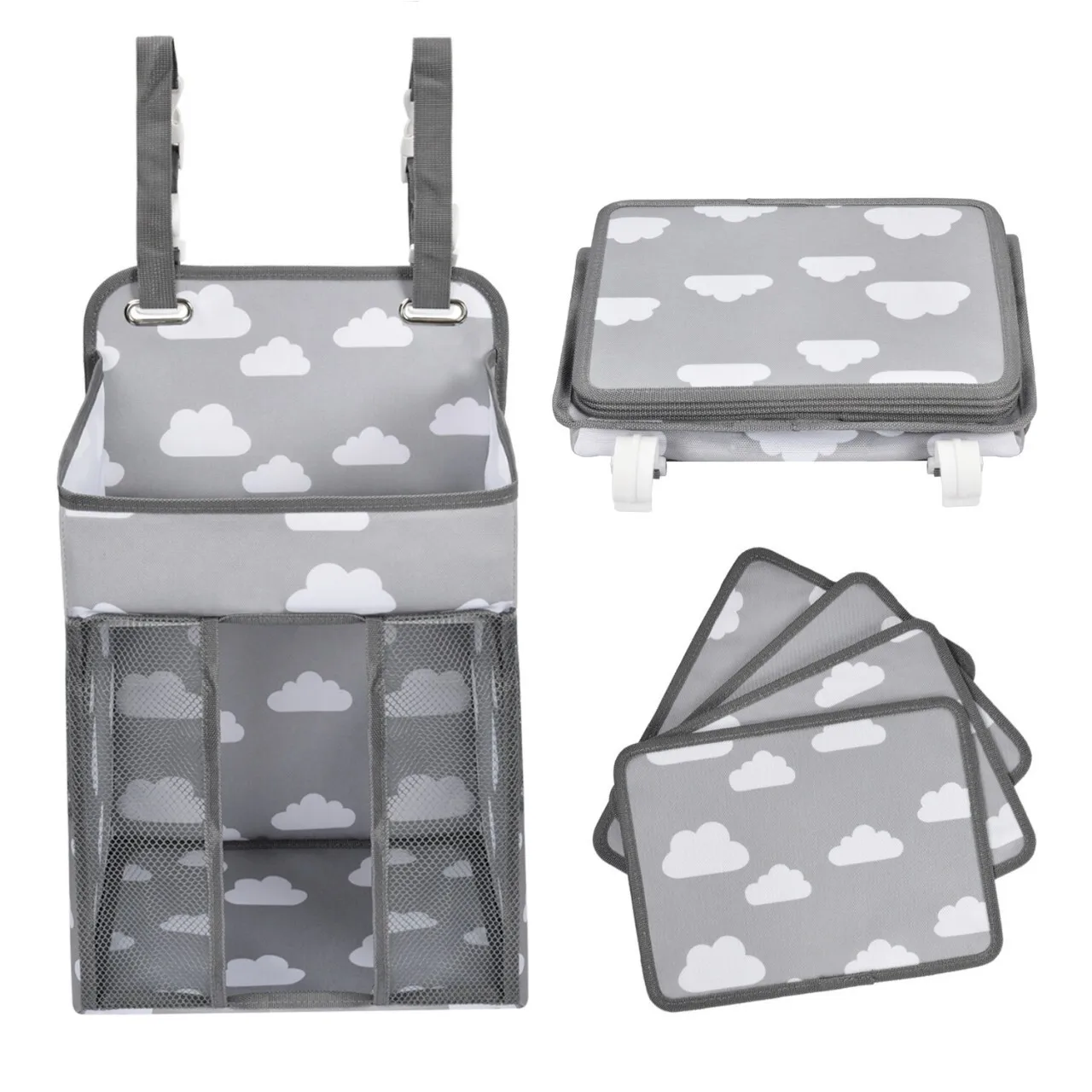 Hot Sales Crib Organizer Diaper Bag Portable Baby Care Essentials Hanging Organizers Crib Storage Cradle Baby Bed Accessories