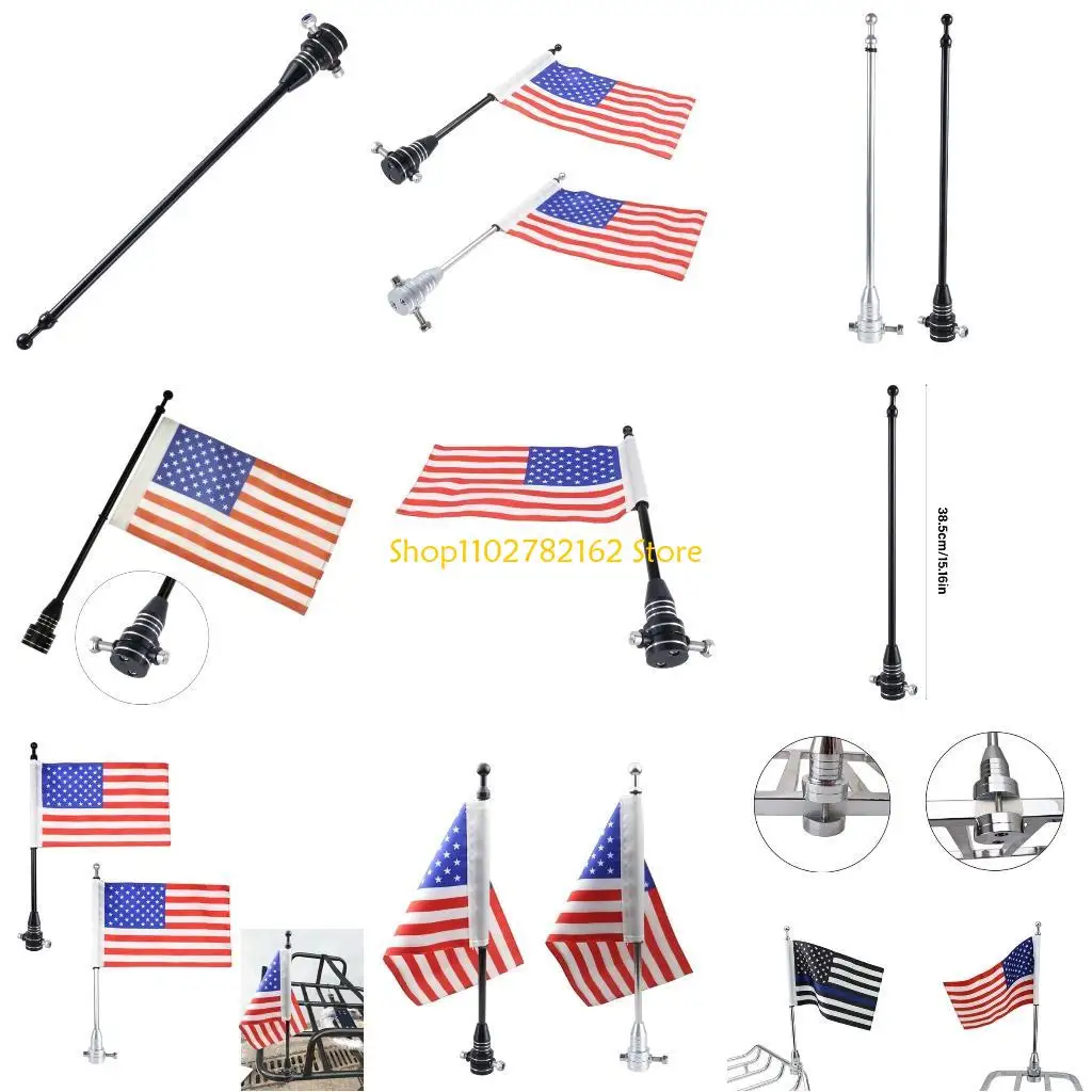 

547B Flagpole Holder Motorcycle Bike Rear Luggage Flagpoles Stand Safety Mount Decors