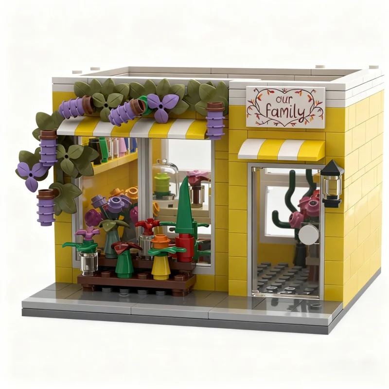 1316 قطعة MOC متجر بائع الزهور وحدات صغيرة نموذج مصغر بناء هدايا عيد الميلاد كتل العمارة لتقوم بها بنفسك الطوب الاطفال اللعب عيد ميلاد #2