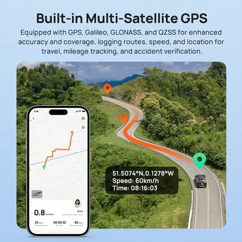 70mai A410 Двухканальная видеорегистратор 2.5K+1080P с GPS и ночным видением — пример использования