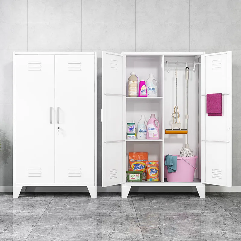 DSA Stainless Steel Cleaning Cabinet Mop Vacuum Cleaner Grocery Cabinet Balcony Storage Housekeeping Tools Storage Cabinet