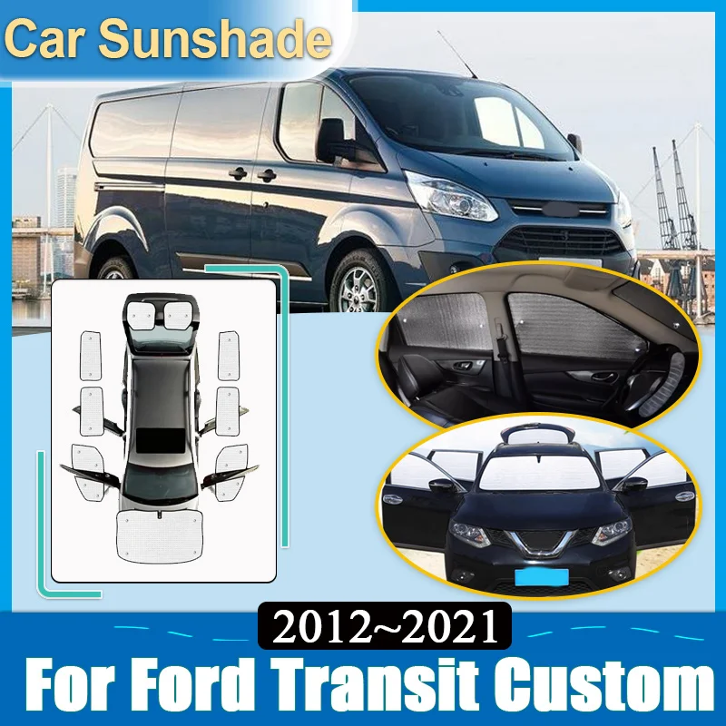 

For Ford Transit Custom Accessories 2012 2013-2021 Car Sunshade UV Protection Reflector Stickers Heat insulation Car Accessories