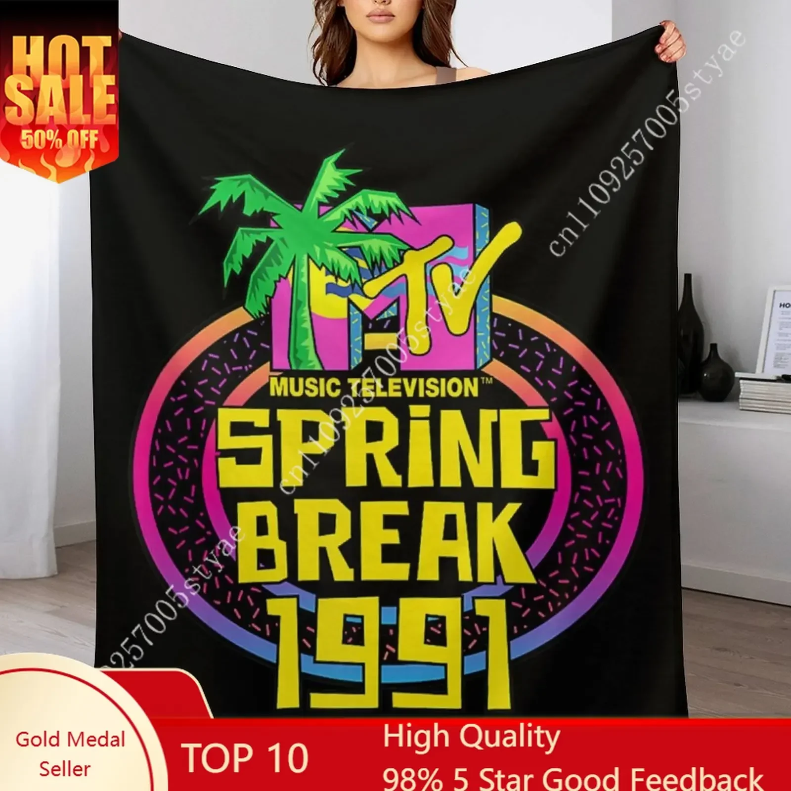 Mtv Spring Break 1991 Flannel Blankets Are Soft Comfortable and Warm Perfect for Winter Naps Homes Offices Travel Camping