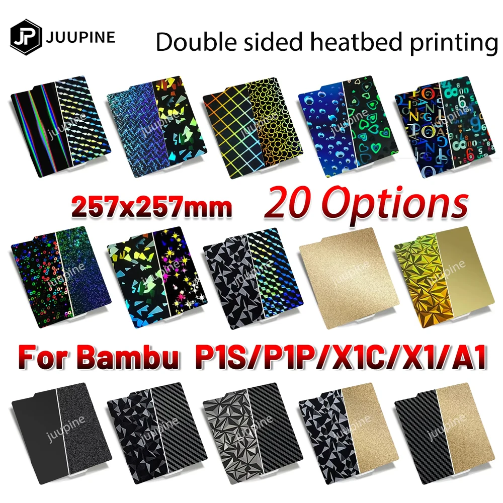 TronicXL Doppelseitige PEI-Druckplatte 257x257mm Für Bambu Lab P1P/P1S/X1 – Magnetisch, Federstahl, Starke Haftung, Flexible Ablösung