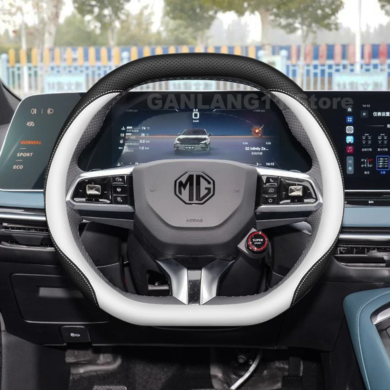 

Leather Car Steering Wheel Cover For NEW MG HS MG 4 EV EH32 MuLan 2024 2025 Covers For Covers Auto interior MG 4 EV Accessories