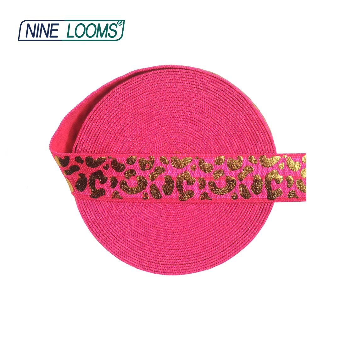 Neun Webstühle Folien druck über Gummibänder falten für 5/8 "15mm Leoparden Tupfen Spandex Bänder Haar gummi Stirnband Näh besatz 2 5 10 Yard – Detail 3