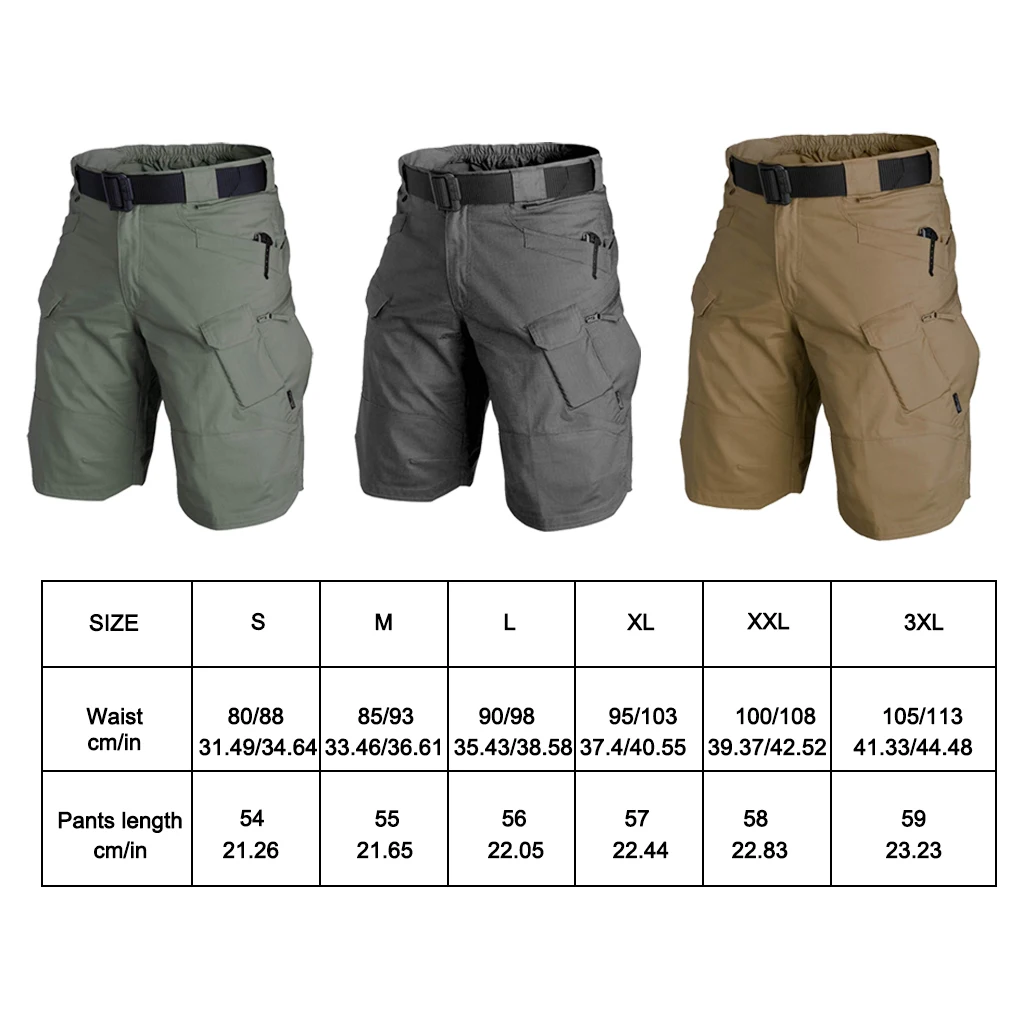 Men Shorts Activewear Cycling Short Pants Hunting Casual Khaki XXXL