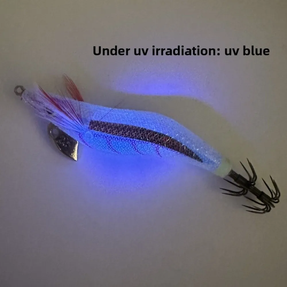 Leurre en bois pour crevettes, revêtement UV, design jig, leurre pour seiches, hameçon inclus, taille 2.5, jig pour calamar, pêche aux crevettes