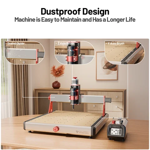 TWOTREES TTC450 Ultra CNC Router, 500W Spindle 12K RPM, Laser Engraver Cutter for Wood Metal Aluminum MDF Acrylic 460x460x100mm