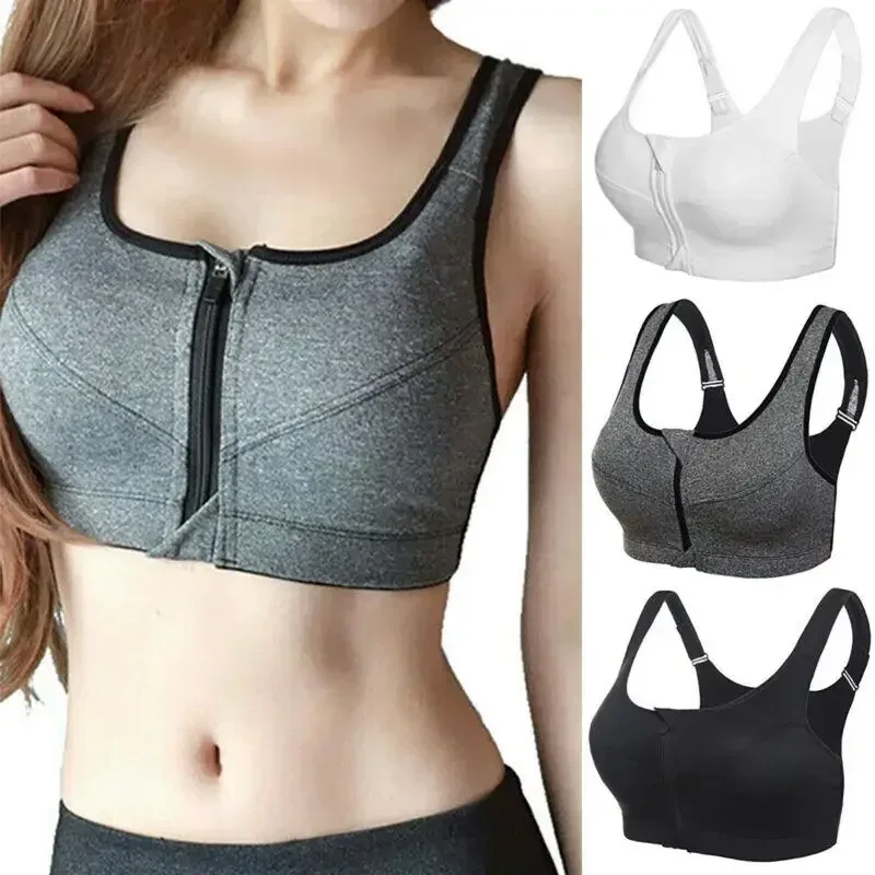 

No Underwire Professional High Strength Level 4 Shockproof Sports Bra Front Zipper Sports Underwear Women