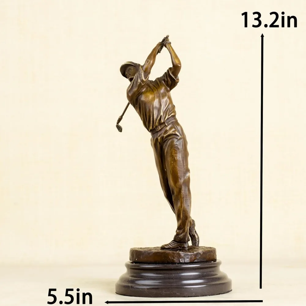 Bronze Golfer Statue, Golf Statue Bronze Statue, and Sculpture Handmade Art Collectibles Suitable for Home Offices Home Decor