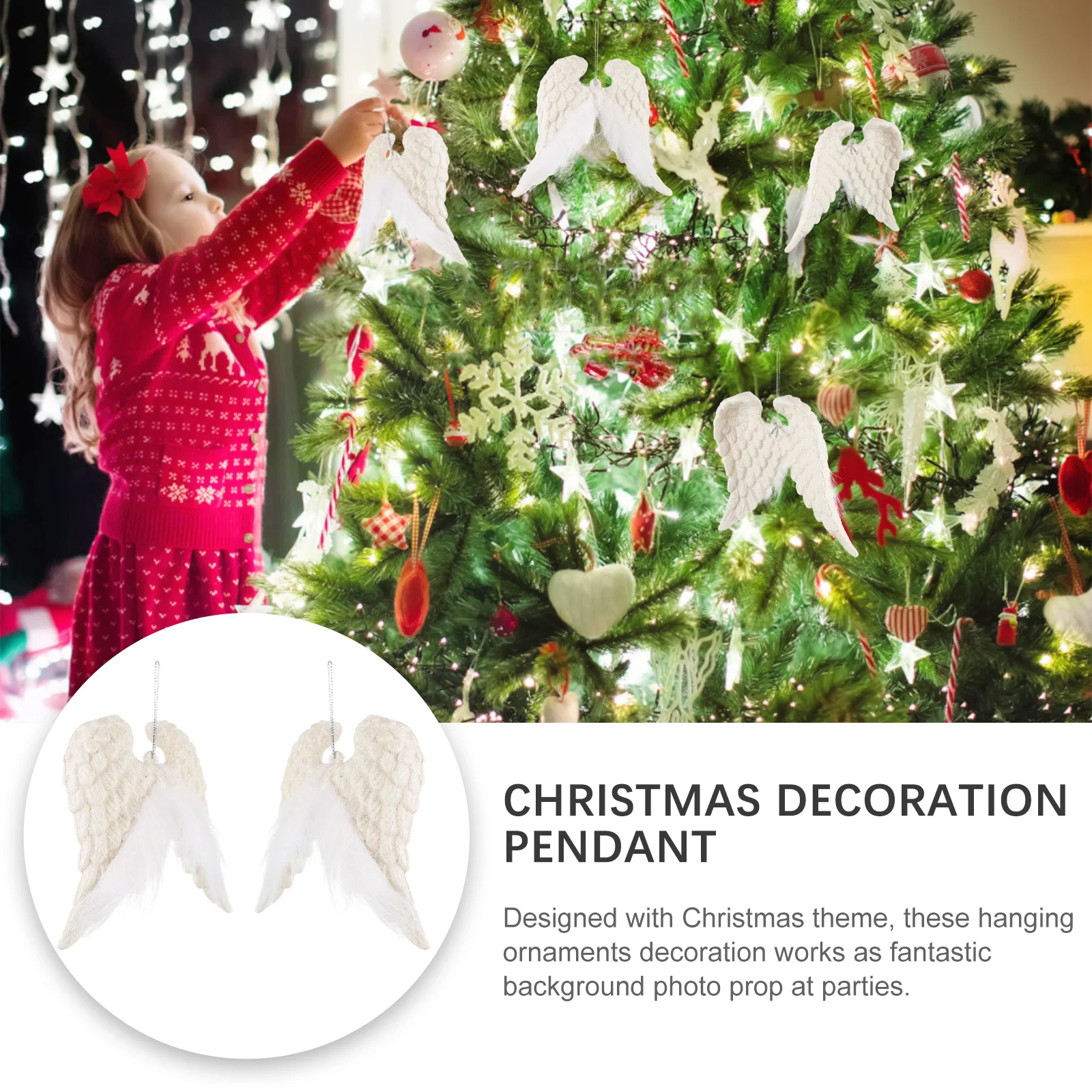 

2Pcs Christmas Pendant Hanging Decorative Xmas Tree Ornaments Holiday Party Decoration Lovely Xmas Hanging Ornament