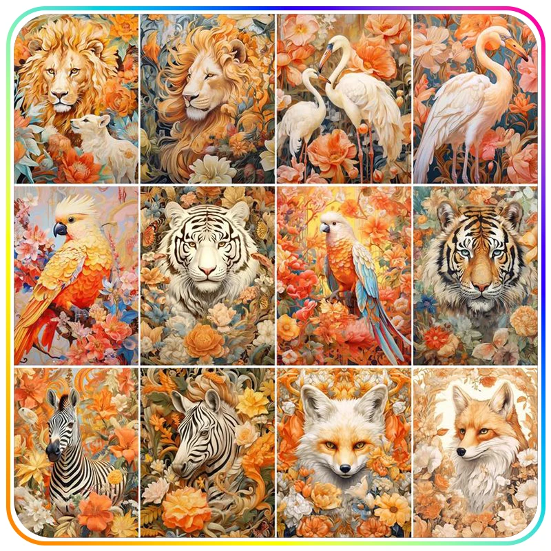 

RUOPOTY Diamond Painting Complete Kit Adults Crafts Animal Wall Art Picture Pintura Diamante 5D Decoration Home