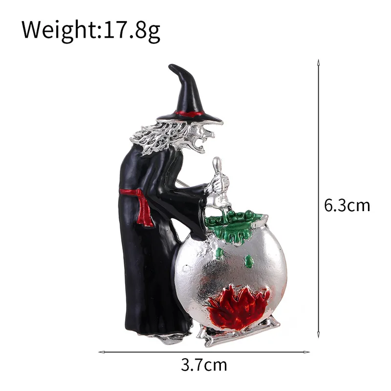 Halloween witch brooch Christmas night horror ghost wizard hole pumpkin head brooch drop oil accessory pin