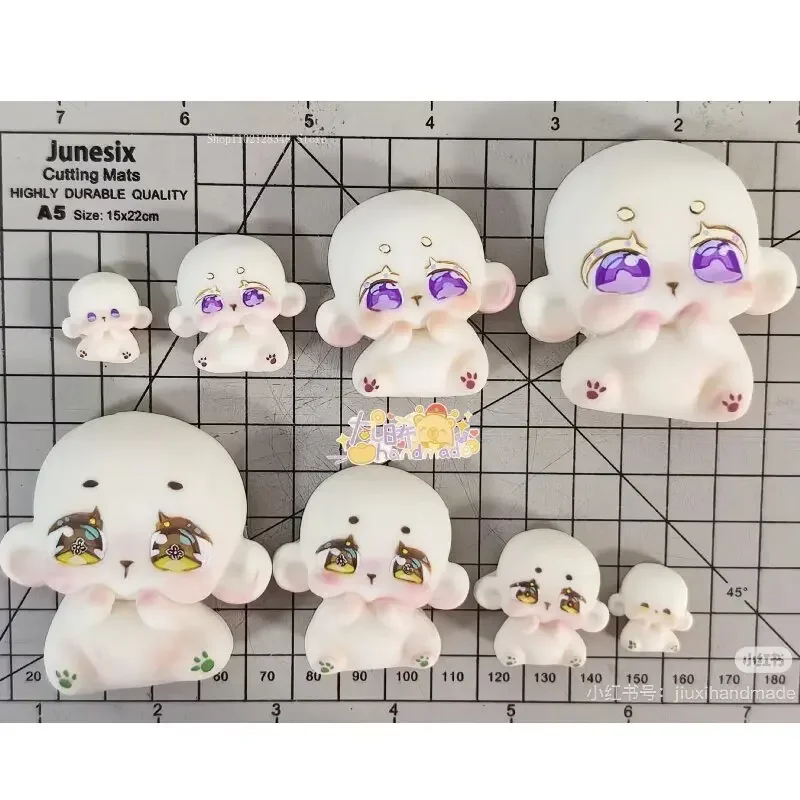2cm/3cm/4.5cm/6cm Silicone Mold Handmade DIY Ultra Light Clay Stone Plastic Clay Making Cute Doll Q Version Body Film Tools