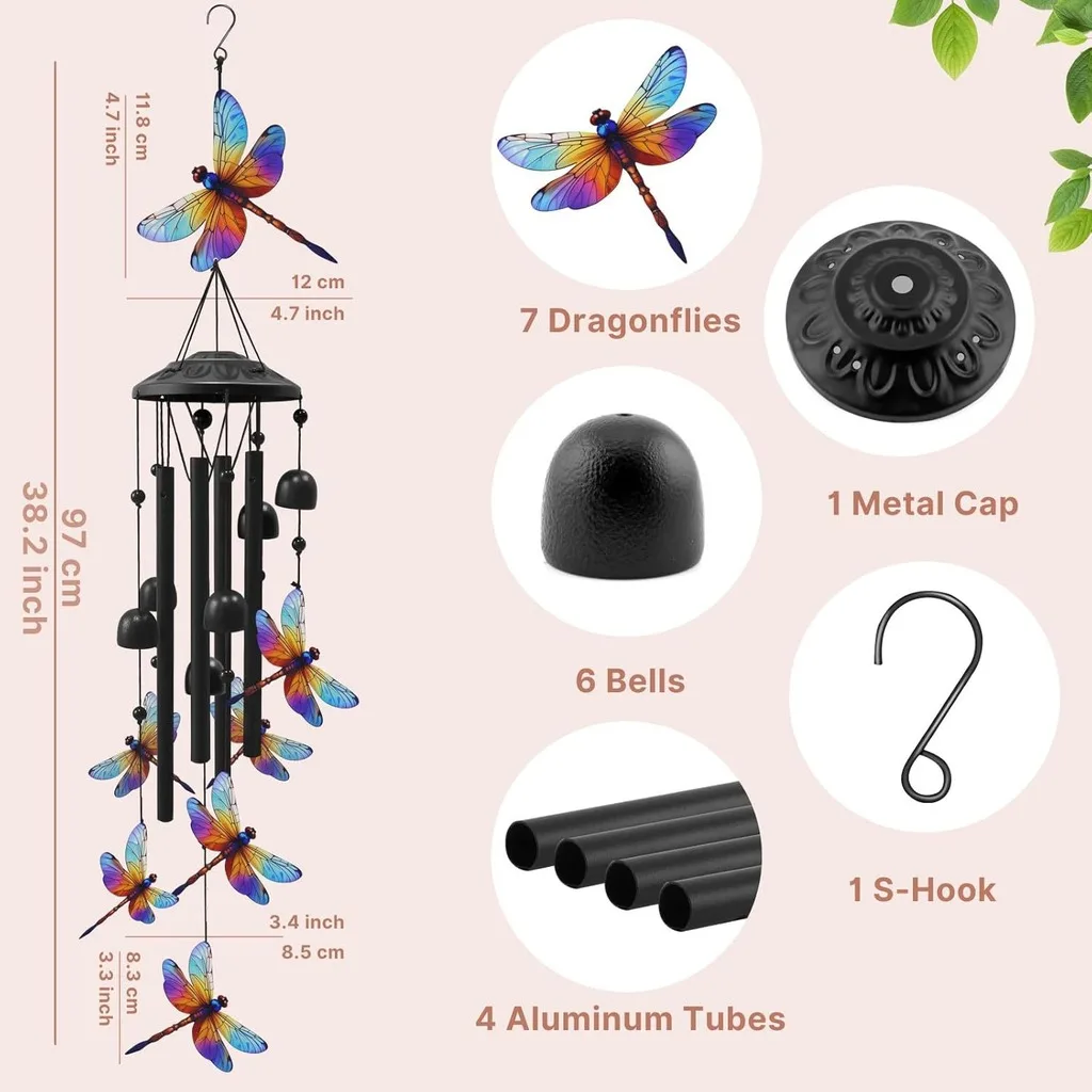 Classic Garden Chime Rainbow Hummingbird Terrace Window Hanging Decor Metal Bells Bells Outdoor Patio Yard Ornament