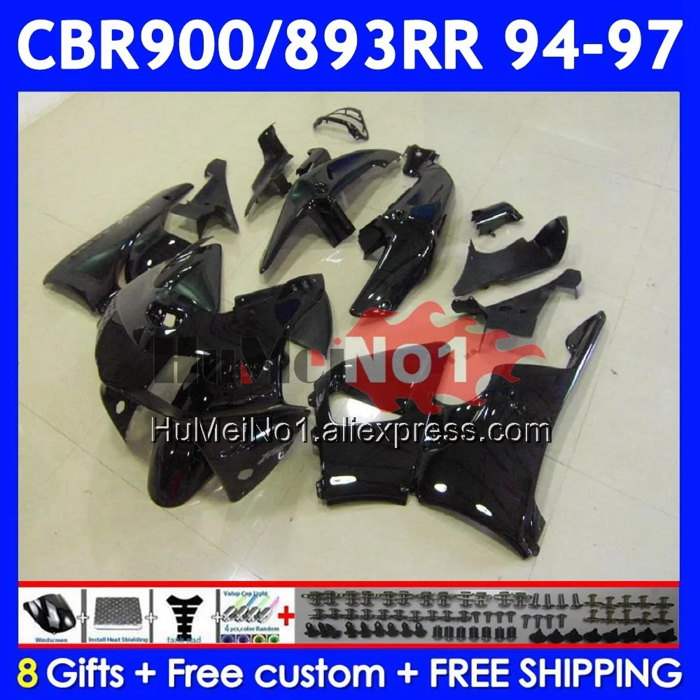 Body For HONDA CBR 893RR CBR 893 CBR900 CBR893 RR 55No.4 CBR900RR CBR893RR 94 95 96 97 1994 1995 1996 Glossy black 1997 Fairing