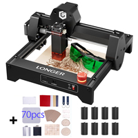 RAY5 mini 3.5W Desktop Laser Engraving Machine Engraver +8pcs Raiser Tools + 70 pcs Wood Leather Metal Materials DIY KIT Printer