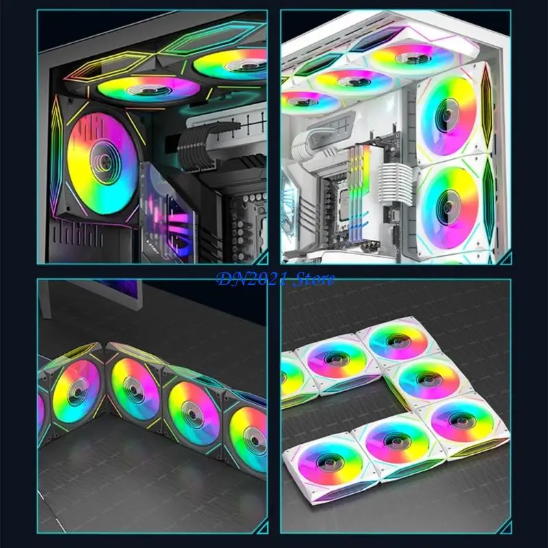 

F3KE см Бесшумный охлаждающий вентилятор ARGB Настраиваемое освещение и асинхронное управление