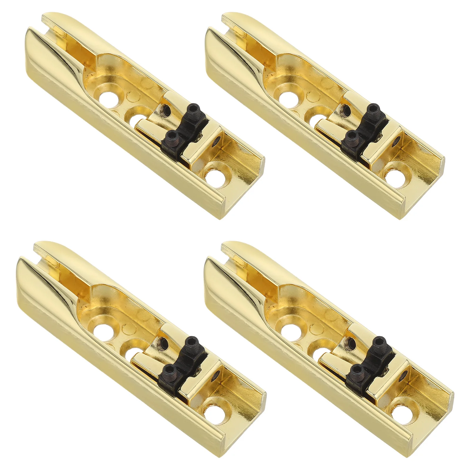 4 قطعة جسر باس كهربائي مقطوعة الرأس مجموعة معدنية ضبط دقيق سهل التركيب ملحقات الجيتار إطار الجسر الكهربائي #1