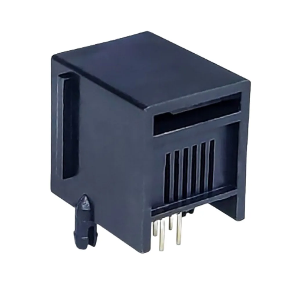 RJ12 Connector 90 Degrees 6P6C Crystal Female Socket Telephone For Plug Jack RJ11 PCB Mount Telephone Modular Socket Interface