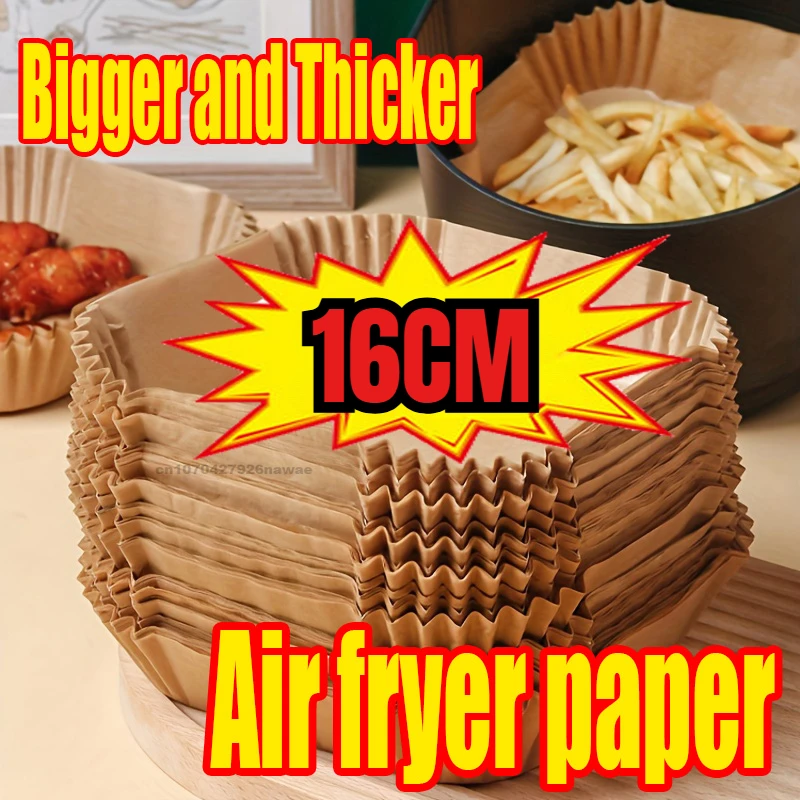 50pcs/set Air Fryer Disposable Paper Parchment Wood Pulp Steamer Cheesecake Air Fryer Accessories Baking Paper For Air Fryer