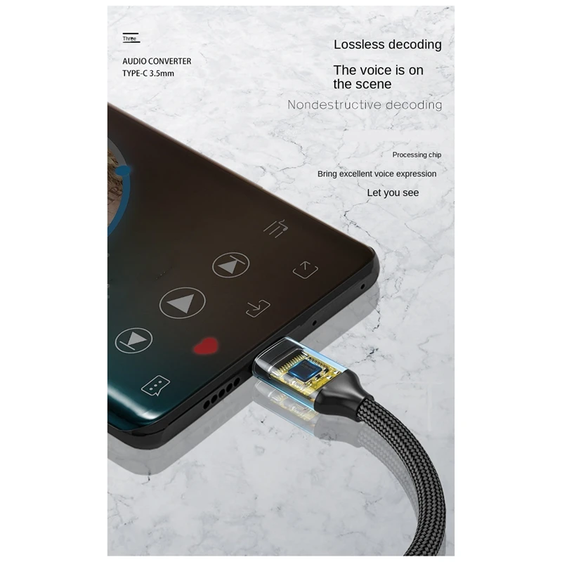 Typec Naar Hoofdtelefoon Adapter Voor Android Telefoon Luisteren Type-C Naar 3.5Mm Audio Adapter Interface Kabel