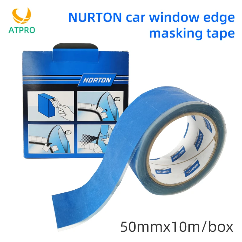 NORTON Window Edge Tape Special Anti-side Tape For Car Painting Covers The High Temperature Branch Window Side 50mm*10m