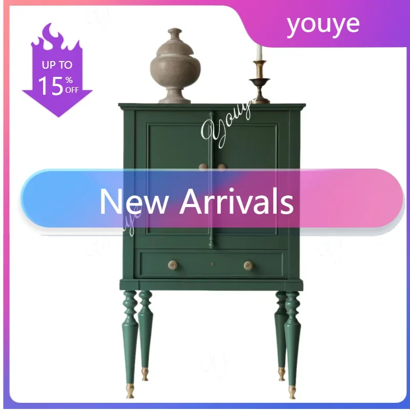 

XS American Vintage Solid Wood Entryway Cabinet/French Entrance Double Door Decoration Foyer/storage Cabinet/tall Cabinet