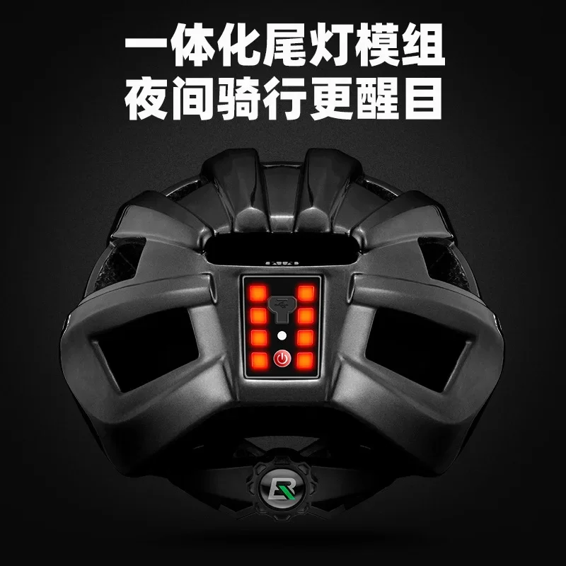 Riding Helmet with Tail Lights, Charging and Emitting Mountain Road Bicycle Helmet, Male Safety Helmet Equipment Tools