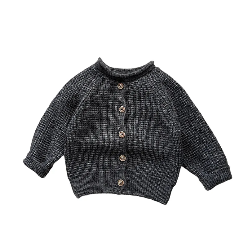 2024 autunno nuovo bambino manica lunga maglione cappotto solido neonato ragazza Cardigan lavorato a maglia cotone ragazzi giacca calda bambino maglieria Casual