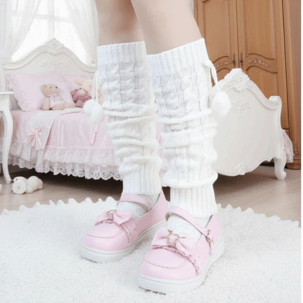 

Вязаные гетры в японском стиле, осень-зима, милые чехлы для ног для девочек, милые гольфы, вязаные теплые носки, манжеты для ботинок