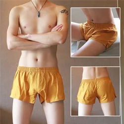 Men's Simple Underwear Youth Fashion Aro Pants for Gays Low Waisted Boxer Shorts Pure Cotton Home Panties Solid Color Underpants