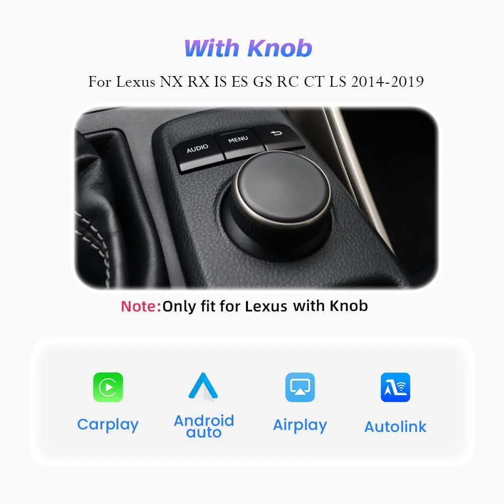 BONROAD Draadloze CarPlay Interface voor Lexus RX NX IS ES GS RC CT LS LX LC UX 2014-2019 Android Auto AirPlay Bluetooth Module
