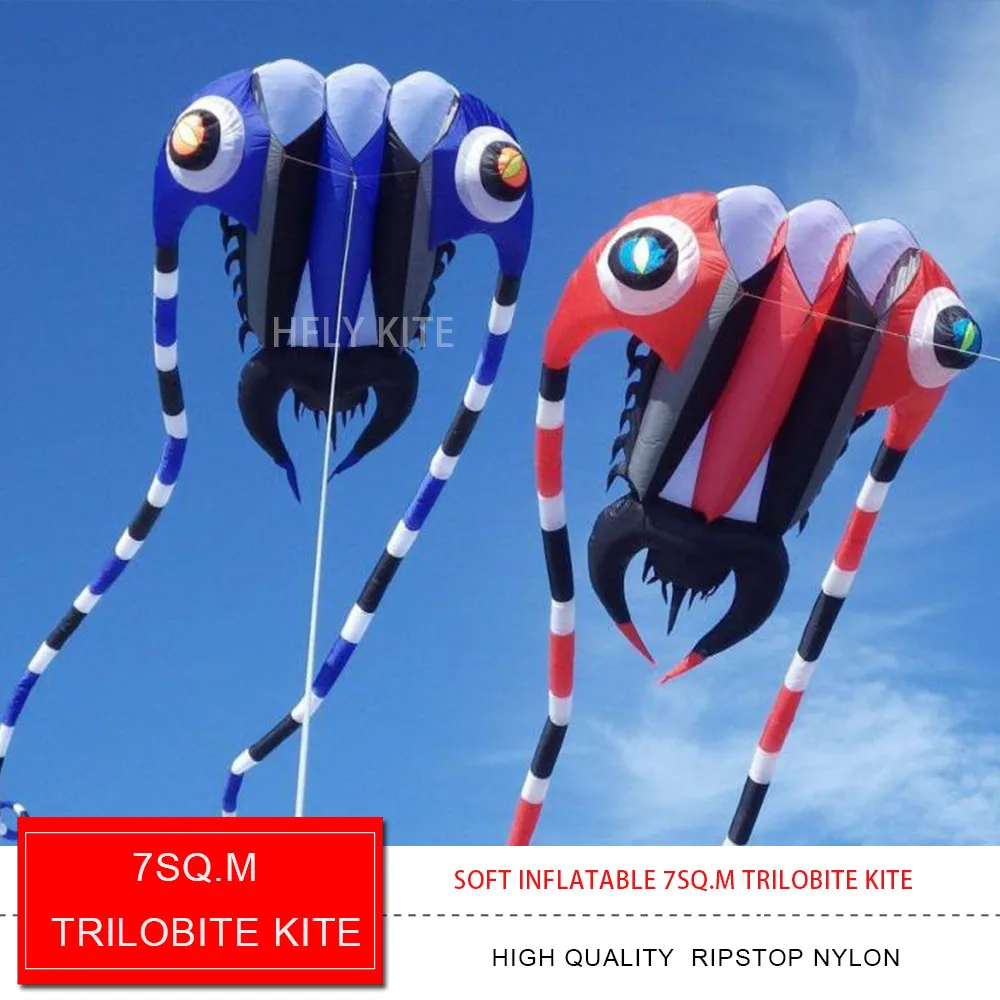 

HFLY New Arrival Soft Inflatable 7SQ.M Trilobite Kite for Adults High Quality Ripstop Nylon Show Animal Kites