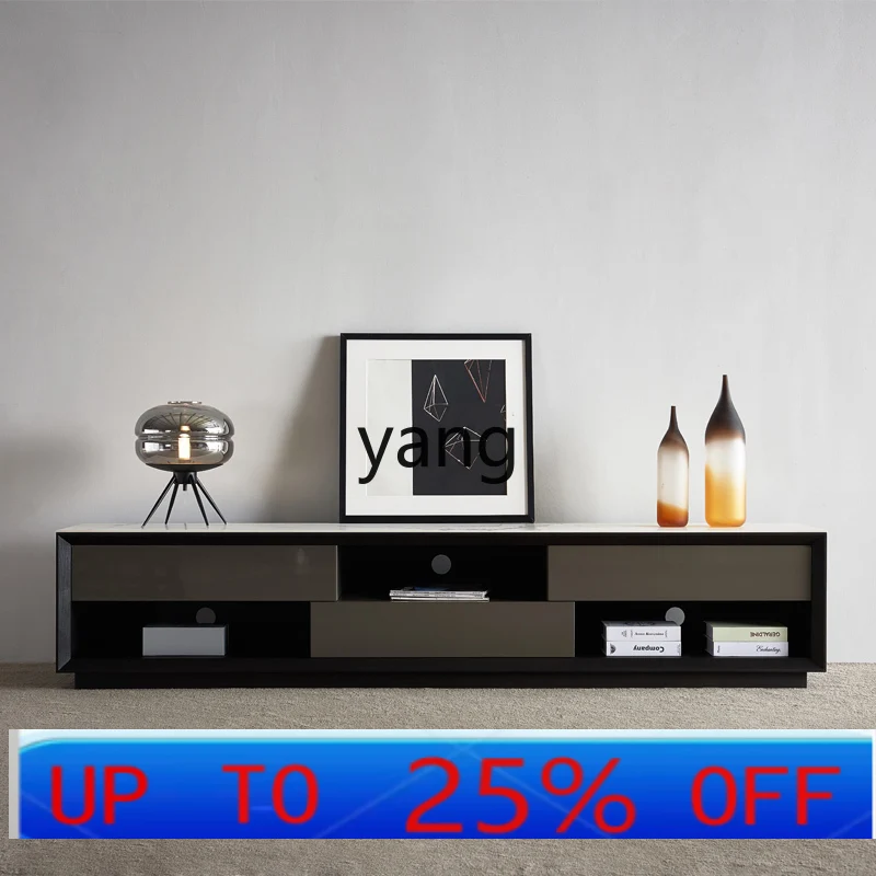 

Lmm rock slab coffee table TV cabinet combination modern simple light luxury marble TV cabinet