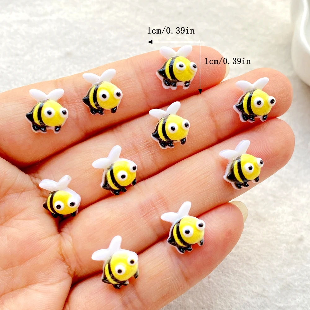60Pcs mixed styles Nail Art Resin Cute mini cartoon bee Charms Rhinestones DIY Craft For Nail 3D Decorations Jewelry