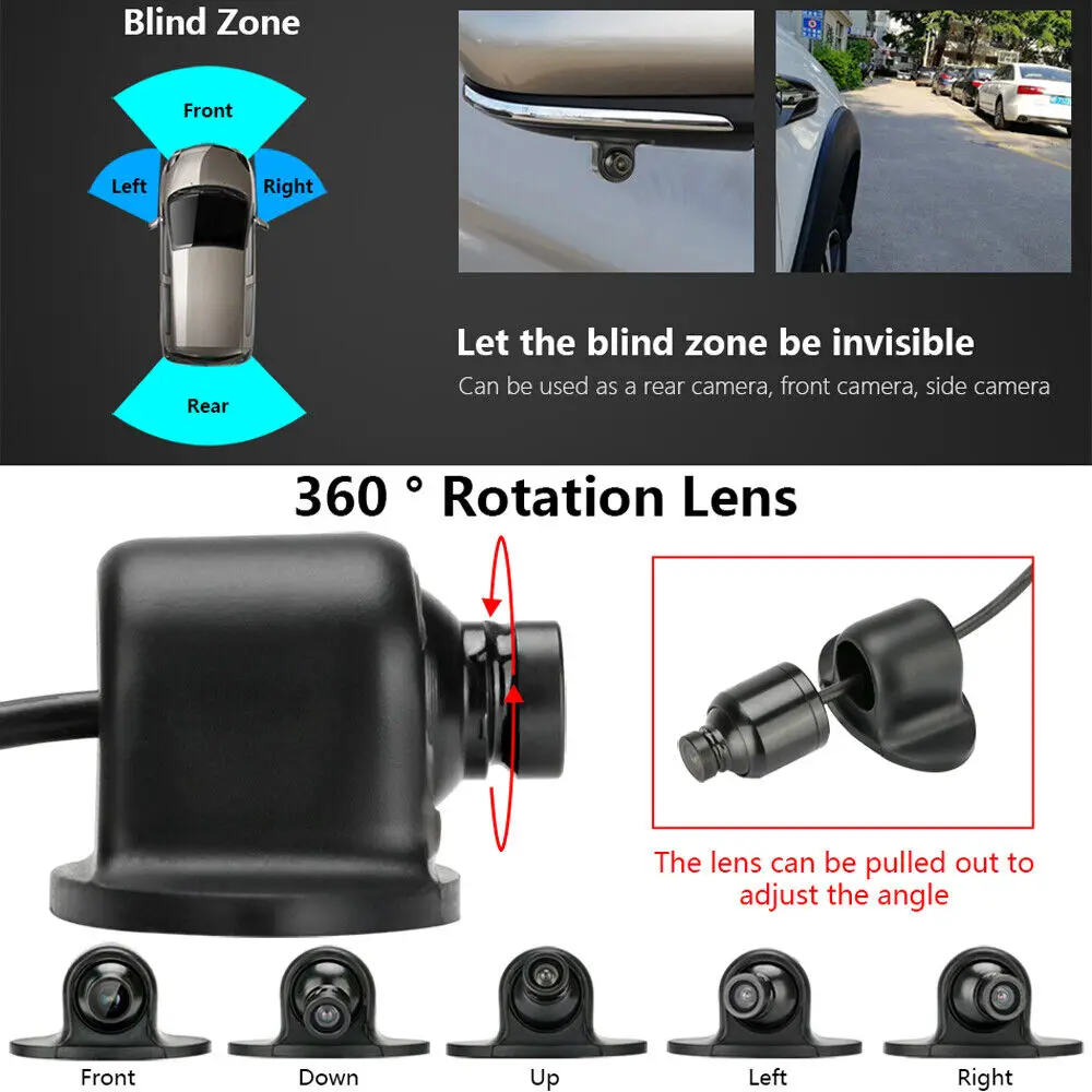 Caméra de recul de voiture avec vision nocturne, stationnement automatique de recul, étanche IP68, moniteur de sauvegarde automatique CCD, image HD