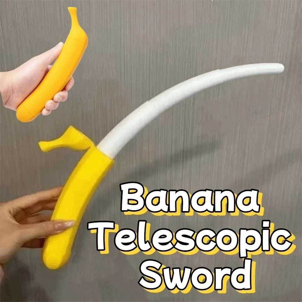 Creative Banana Telescopic Wand Simulation Fruit 3D Printed Extendable Banana Rod Realistic Simulation Fruit Props