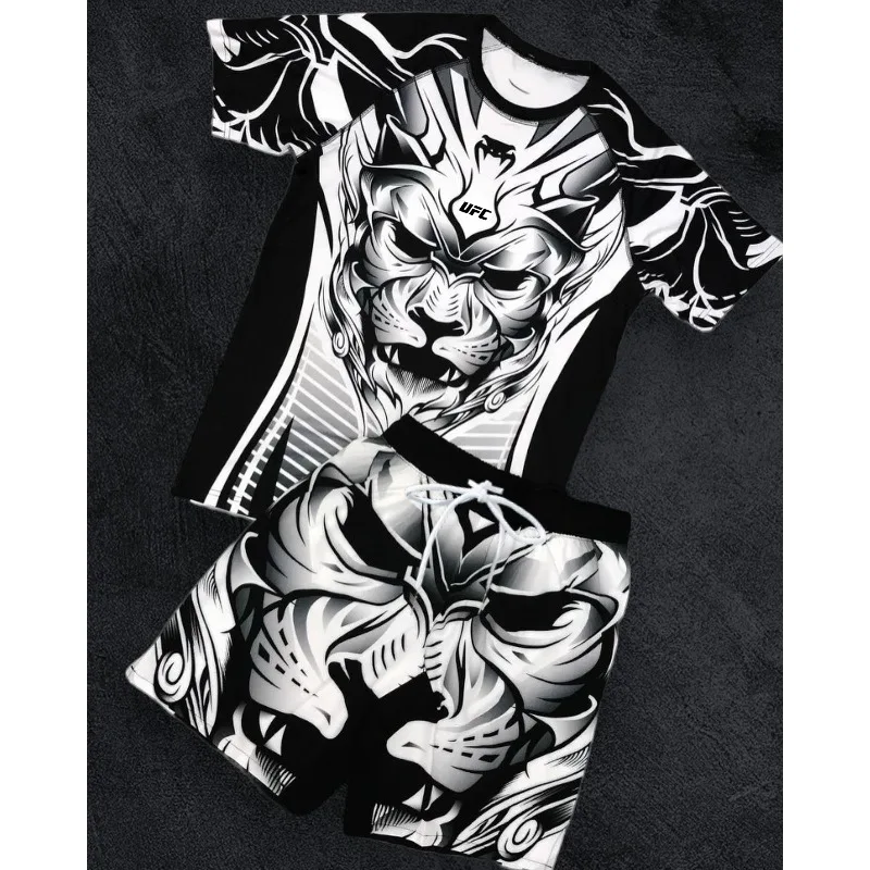 

2026 Trendy UFC 2.0 Short Sleeve Shorts Set Fighting Boxing Night Men's Women's Loose Breathable Speed Drying Training Sport Set