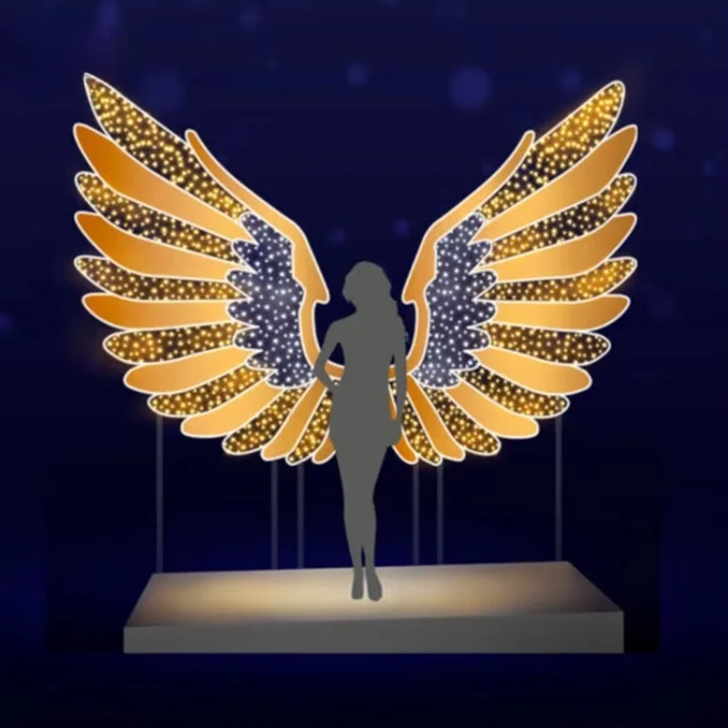 Large Outdoor Waterproof Angel Pattern Street Park Shopping Center Decorations Christmas Lights Halloween Thanksgiving Festival