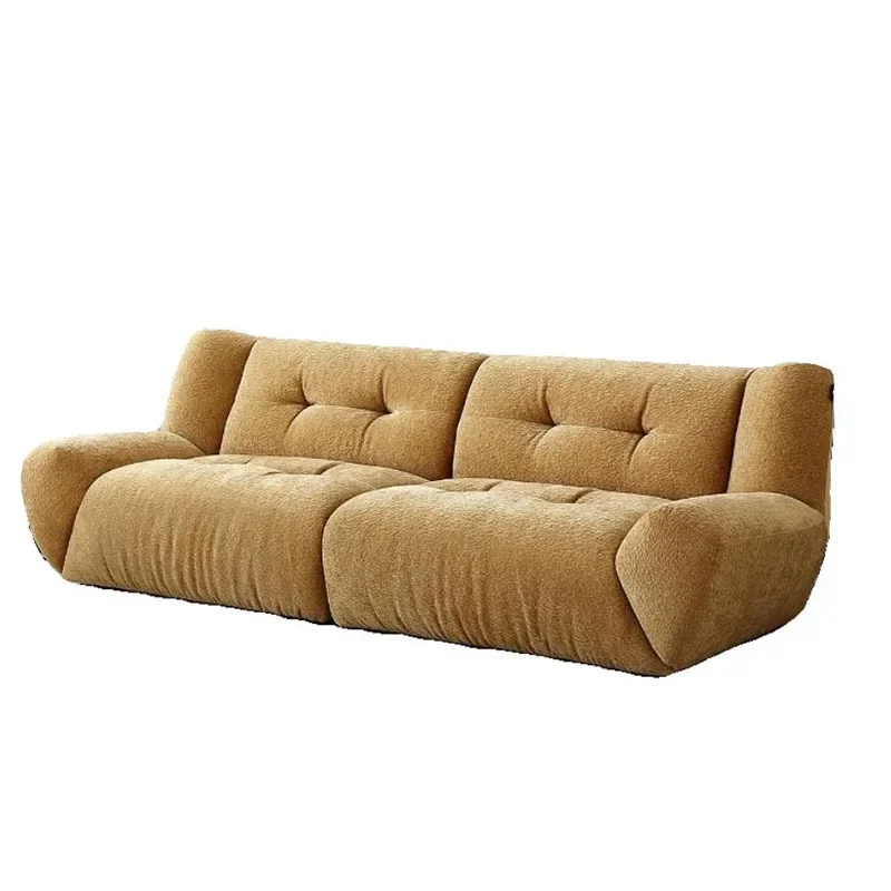 

Italian minimalist cream wind snow Neil fabric sofa designer villa small apartment living room cloud straight row sofa