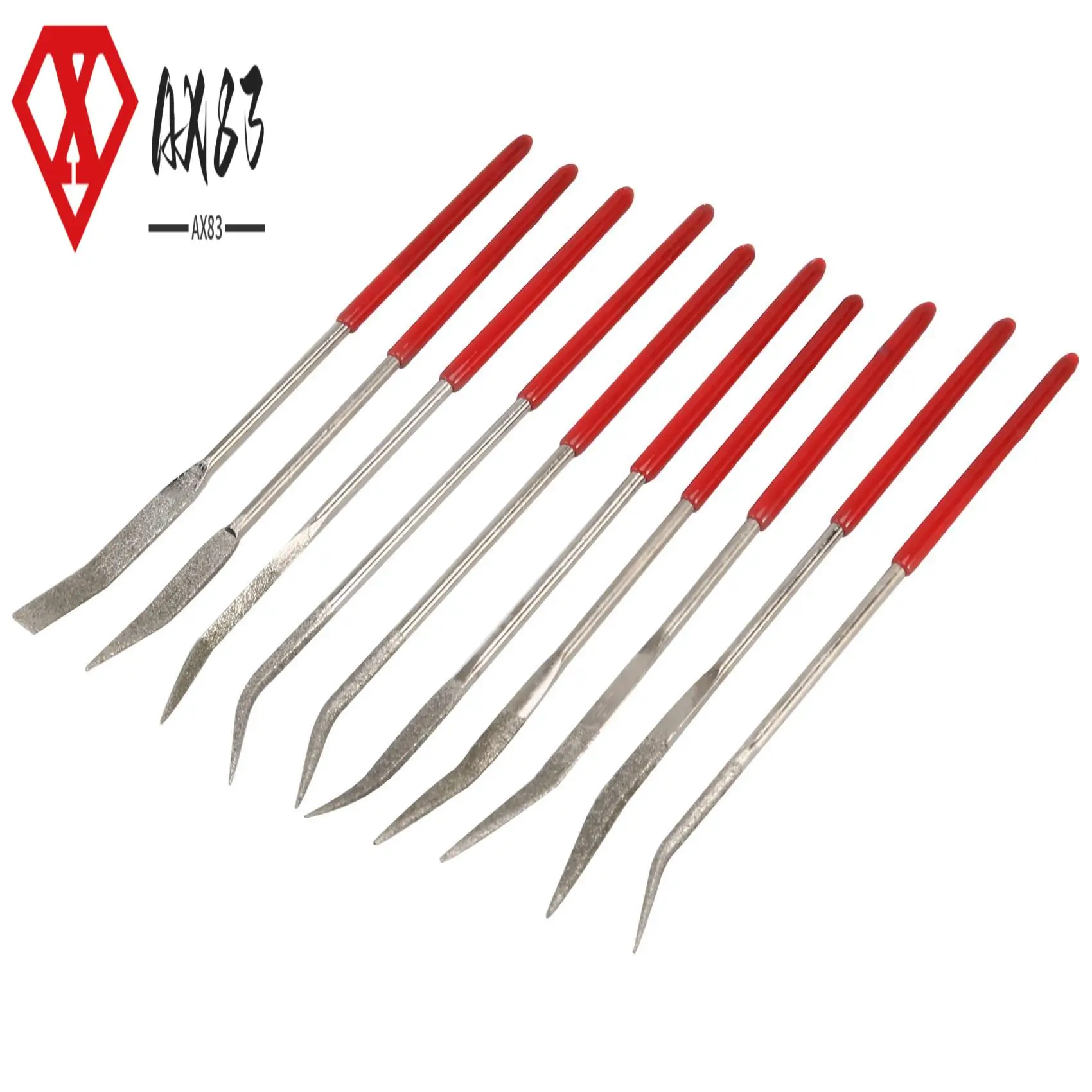 

AX83-Curved Mini Diamond File Set Needle File Set Coated Diamond File Metal File Set
