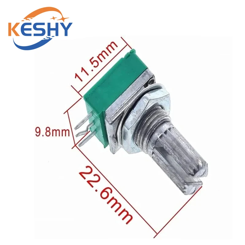 5Pcs Potentiometers Industrial Switches RK097 RK097N 3Pin B1K 5K 10K 20K 50K 100K 500K Switch Audio Shaft 15mm Amplifier Sealing
