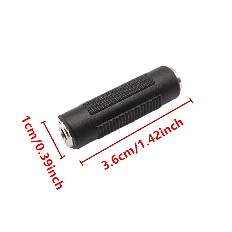 10-100Pcs Black 3.5mm Female to 3.5 mm Female F/F Audio Adapter Coupler Metal Connector for Computer TV DVD CD MP3 MP4 Phone