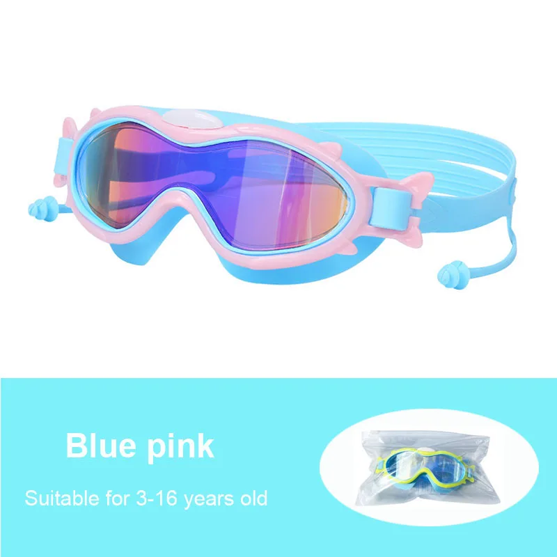 

Kids Swimming Goggles HD Waterproof large frame Swim Glasses Anti-fog UV Eyewear Silicone Eyewear Earplugs Swimming Equip